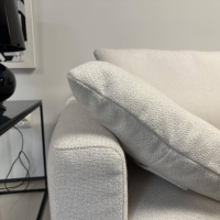 Bielefelder Werkstätten - Sofa Spirit BW155-3006 Stoff Mara Weiß Metallfuß Schwarz Matt mit Rückenbügel und Kissen - 12