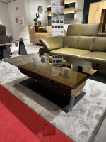 Hartmann - Couchtisch 8410 Runa Glasplatte Parsolbronze Baumstamm Mit Rinde Bodenplatte Massive Kerneiche Gebürstet Anthrazit - 2