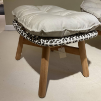 DEDON - Hochlehnsessel Mbrace Stoff A 462 Cool Sage Grau Fasergeflecht Pepper Füße Teak Inklusive Hocker Und Kissen - 14