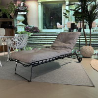 Freifrau - Outdoor Sunbed Liege Leyasol Stoff Loopi Pepper Grau Schwarz Gestell Schwarz Pulverbeschichtet - 8