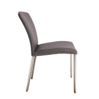 Lavida - 6er Set Stuhl Lou Stoff Gavin 226 Grau Gestell Edelstahl Matt - 5