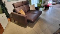 Comfort Republic - Sofa Anna Leder W10 Brown Braun Gestell Metall MF3 Schwarz Mit Motorischem Sitzauszug - 5