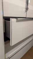 Nolte - Schrank Horizont 110 Front Glas G71 Seidengrau Grau Weiß Korpus Polarweiß Weiß Innen Leinenoptik Twist - 8