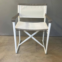 B&B Italia - Outdoor Klappstuhl Mirto Stoff 2445102 Stige Weiß Natur Gestell 0186V Weiß Lackiert - 9