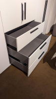 Nolte - Schrank Horizont 100 P9 Polarweiß Weiß Innen Leinenoptik Twist - 4