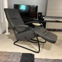 Signet - Sessel Freischwinger Nils Leder Prestige Anthrazit Gestell Metall Feinstruktur Schwarz Pulverbeschichtet - 4