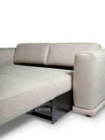 Christine Kröncke - Schlafsofa Bente Stoff Matteo Ecrue 090 Beige Grau Füße Schwarz Mit Longchair - 3