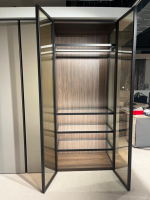 Novamobili - Kleiderschrank Night Collection 2022 Front Lack 331 Visone Matt Korpus 72 Noce Mit Beleuchtung - 8