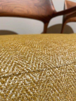 Porada - Sessel Louis Stoff Ikat Var. 13696/27 Gelb Struktur Nussbaum - 7