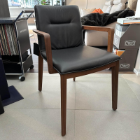 Conde House - Stuhl Challenge 2911 Leder Schwarz Gestell Nussbaum Massiv - 2
