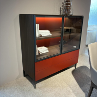 Molteni & C - Highboard 505 UP Korpus Lack Eukalyptus Braun Front Und Rückwand Lack Rubinrot Rot - 6