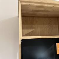 Musterring - Vitrine Portland Holz Wildeiche Massiv Weißgeölt Glas Anthrazit Satin Mit Beleuchtung Anschlag Rechts - 8