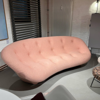 Ligne Roset - Sofa Ploum Stoff Kvadrat Appa Poncho Rosa Gestell Stahl - 2