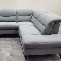 Mondo - Ecksofa 1592 Stoff 10 Bahama Niagara Grau Gestell Metallfüße Anthrazit - 4