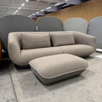 COR - Sofa Nook 36311 Innen Stoff 10121 Lehm Grau Außen Stoff 8231 Taupe Grau Beige Mit Rückenkissen Und Hocker - 7