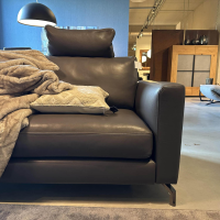 Violetta - Ecksofa Valentina Leder Kiowa 4 80 51 Nachtgrau Grau Fuß Vesna Schwarz Mit Kissen - 11