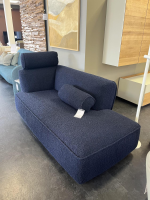 Leolux - Sofa Divan Loya Stoff Robou 17 Midnight Blue Blau Sockel Leder Senseo Eclipse Blau Inkl. Kopfstütze + Armrolle - 7