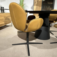 Venjakob - Essgruppe Ancona Und Bari Platte Dekton Laurent Schwarz Sitz Stoff WE A Genua Curry Und Leder Gavin Kurkuma Gelb Gestell Anthrazit - 12