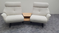 himolla - Sofa 4362 Stoff Crumble Opal Beige Füße Metallkufe Anthrazit Mit Elektr. Fuß- und Rückenverstellung, - 5