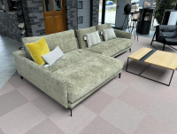 Violetta - Ecksofa Jolina Stoff 50/30 Sage Bissau Grün mit 3 Rückenkissen - 12