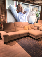 Carina - Ecksofa EM Brügge Stoff Loop Nature Beige Metallfuß Schwarz mit Relaxfunktionen - 6