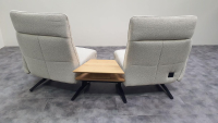 himolla - Sofa 4362 Stoff Crumble Opal Beige Füße Metallkufe Anthrazit Mit Elektr. Fuß- und Rückenverstellung, - 2