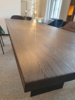 Janua - Esstisch SC41 Platte Eiche Geköhlt Und Gekalkt Gestell Rohstahl Natur Lackiert - 6