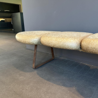 Gardeco - Bank De Papel Solo Sitz Wiederverwerteter Karton Braun Orange Gestell Eisen Oxydiert - 2