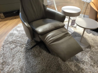 WK Wohnen - Relaxsessel WK 687 Bosso Leder Polo 1091 Braun Grau Gestell Metall Schwarz Mit Elektrischer Verstellung - 9