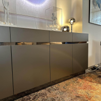 Christine Kröncke - Sideboard GAP Lack Terra Grau Braun Matt Mit Griffmodulen Chrom - 5