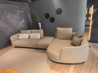 Rolf Benz - Sofa Kumo Stoff 24 550 Grau Beige Gussfuß Aluminium Glatt Matt Schwarz Pulverbeschichtet Inklusive Kissen - 5