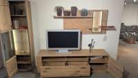 MCA Furniture - Wohnwand Campinas Asteiche Bianco Teilmassiv Metall Anthrazit - 2