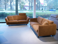 Erpo - Upholstered suite fabric Osino rust brown with cushion and headrest - 11