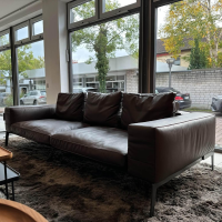 Flexform - Sofa Lifesteel 14C04 Leder Pelle Deluxe 619 Braun Füße Metall Brüniert Inklusive Kissen - 6