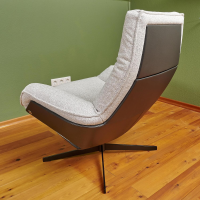 Bielefelder Werkstätten - Sessel Daron Hoch Stoff Alice IP 1750 171 Beige Grau Kreuzfuß Schwarz Matt - 5