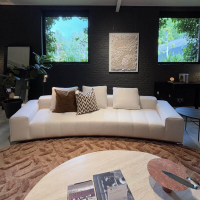 Minotti - Sofa Goodman Stoff Tibet Naturale Sockel Bronze mit 3 Kissen - 4