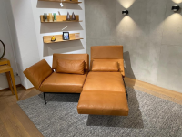 Brühl - Sofa Zweisitzer Roro Soft Medium Leder 570 Pearl Cognac Braun Gestell Schwarz - 7