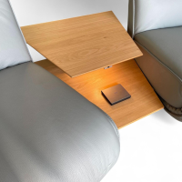 himolla - Trapezsofa 4905 Lounger Leder Longlife Rustika Sky Blau Metallkufe Anthrazit Pulverlackiert Mit Elektrischer Verstellung - 4