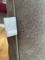 Edra - Sessel Chiara Leder PLX Tessuto 9620 Anthrazit Gestell Und Füße Stahl Verchromt Mit Hocker - 6