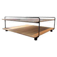 Rolf Benz - Couchtisch 931-542 Carrara Geledert Und Eiche Gestell Glatt Lackiert Matt Umbragrau - 4