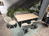 Team 7 - Essgruppe Taso Und Flor Erle Weißgeölt Stoff Jet 9703 Grün - 9