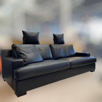 Bielefelder Werkstätten - Sofa Inspiration Leder Provence Schwarz Fuß Holz - 5