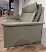 Stressless - Sofa Aurora Hoch Leder Paloma Shadow Green Grün Füße Edelstahl Poliert Rund - 2