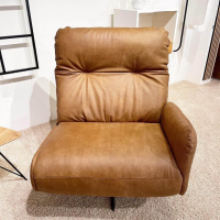 Contur - Loungesessel Lovere Naturleder Nevada Whiskey Braun Sternfuß Metall Schwarz Beschichtet - 5