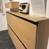 Sudbrock - Garderobe Tando Eiche Furniert 127 Milk Lack Matt 436 Cosmos Schwarz Mit Lamellenpaneel Und Beleuchtung - 7