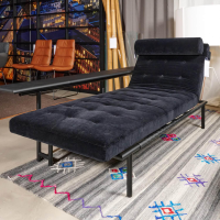 IP Design - Liege Campus De Luxe Stoff City Velvet Schwarz Rücken Und Applikationen Leder Galaxy Schwarz Mit Rückenkissen - 13