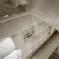 Schramm - Bett Cleo Origins Complete Stoff Maxim 2130 Wollweiß Füße Metall Weiß Getaucht Inklusive 2 Matratzen - 7