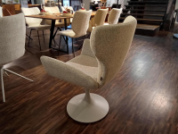 Musterring - Essgruppe JustB Esstischplatte Lack Seidengrau Stoff Bouclé Elegant Wish Champagne Beige - 4
