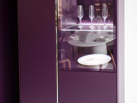 Hülsta - 2er Set Vitrine Fonis Lack Aubergine Violett Gestell Chrom Glänzend - 6