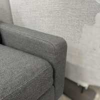 COR - Sofa Conseta Stoff 7146 Mittelgrau Bodenfrei Füße Metall Glänzend - 7